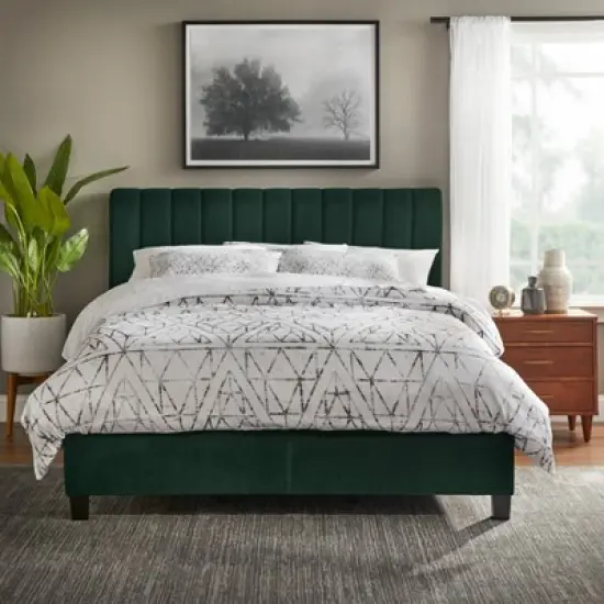 Queen Teagan Channel Upholstered Headboard - Lifestorey image {1}