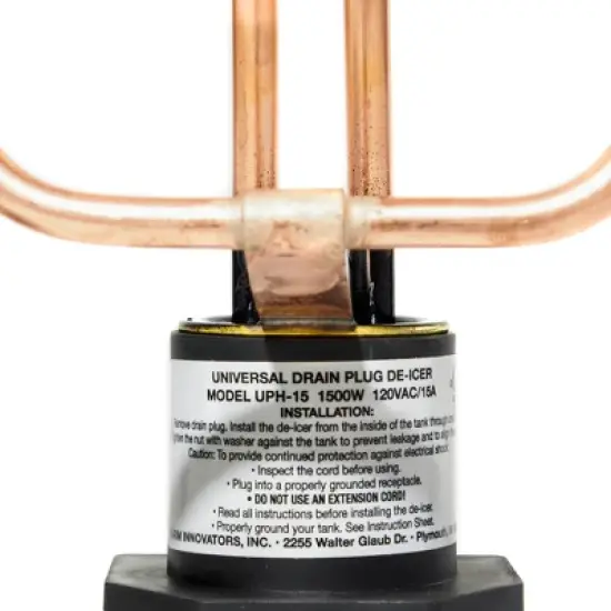 Farm Innovators Outdoor Universal Livestock Water Tank Heater Copper Element Drain Plug De-Icer, Fits All Tanks image {4}