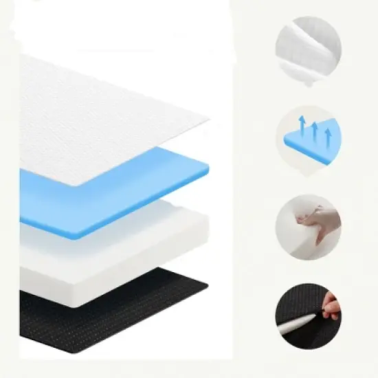 JIONJOY 4-Inch Portable Tri Folding Medium Gel Memory Foam Mattress| White image {5}