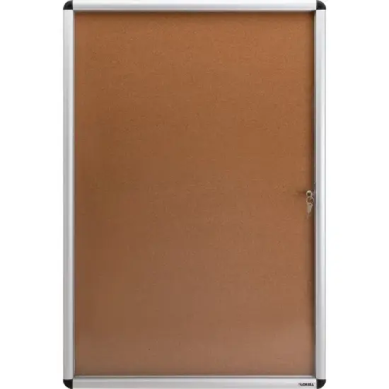 Lorell - Enclosed - Cork Bulletin Board - Aluminum Frame - Natural Cork Surface - 36 in. x 24 in. - 1 Each image {1}