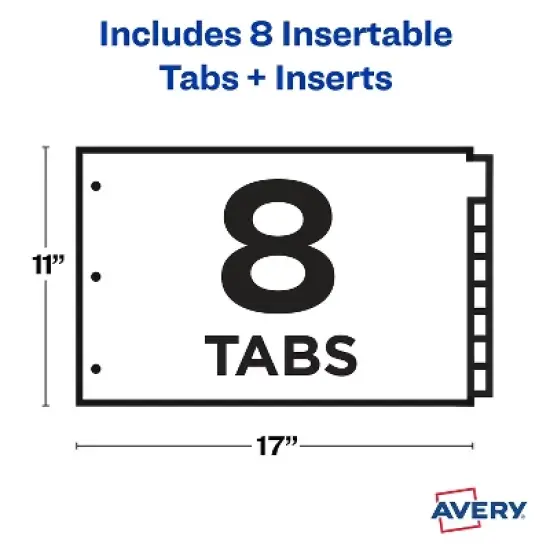 Avery Insertable Big Tab Plastic Dividers 8-Tab 11 x 17 11179 image {6}