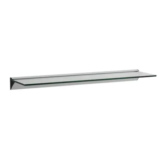 Floating Glass Shelf on Aluminum Bar Clear - Danya B.  image {6}
