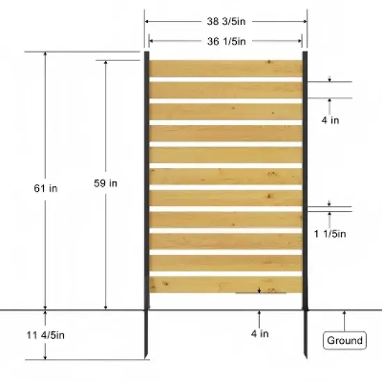 72.8" H x 38.5" W Cedar Wood Privacy Fence Screen, Outdoor Privacy Fence for AC Unit, Trash Can, Pool Equipment Enclosure - The Pop Home image {1}