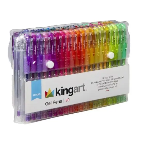 KINGART Gel Pens, Soft Grip, 80 Glitter Colors image {9}