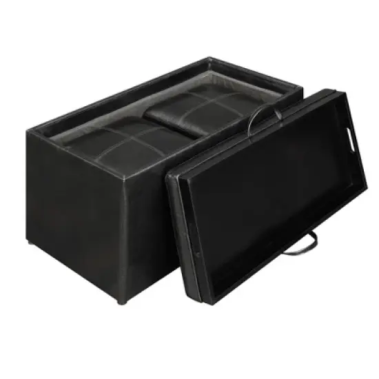 Sheridan Storage Bench w/2 Side Ottomans Black - Breighton Home image {5}