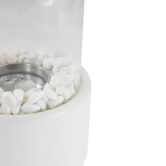 Northlight 10.5" Bio Ethanol Round Portable Tabletop Fireplace with White Base image {6}