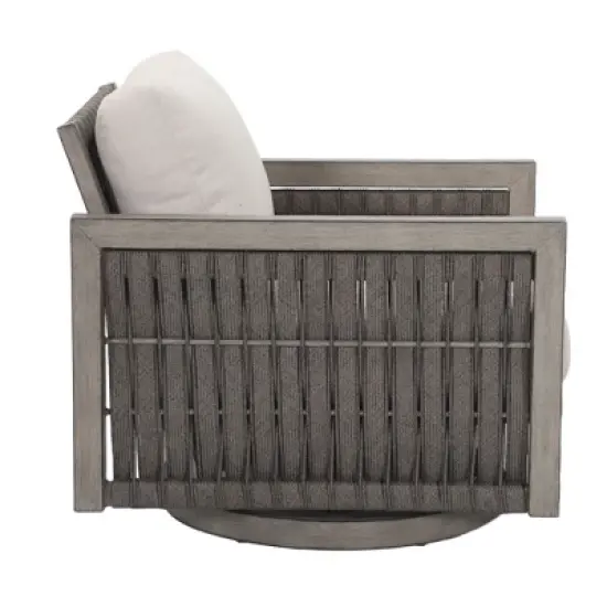 COWLOWN Outdoor Swivel Wicker Chairs Set, Patio Rattan Seating with Cushions, 360 Rotation, Weather-Resistant Design for Porch, Deck, Garden image {4}