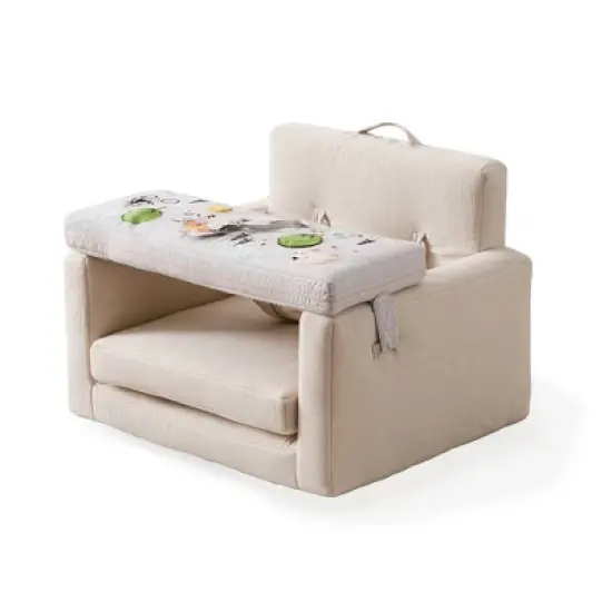 Wonder & Wise Rolling Along Square Chair: Infant Positioning Seat with Carry Handle, Solid Pattern, Cotton-Polyester image {5}