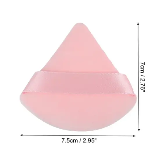 Unique Bargains Loose Powder Puff Face Soft Triangle Puff Blender Beauty Makeup Tool Short Plush 2 Pcs image {3}