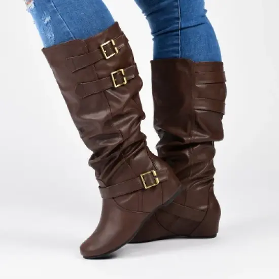 Journee Collection Womens Tiffany Hidden Wedge Mid Calf Boots image {8}