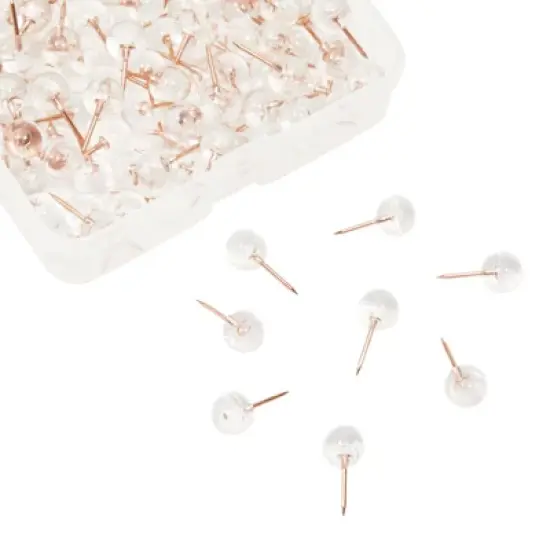 Juvale 300 Count Decorative Push Pins for Cork Bulletin Boards, Rose Gold Thumb Tacks, 1/3 in image {3}