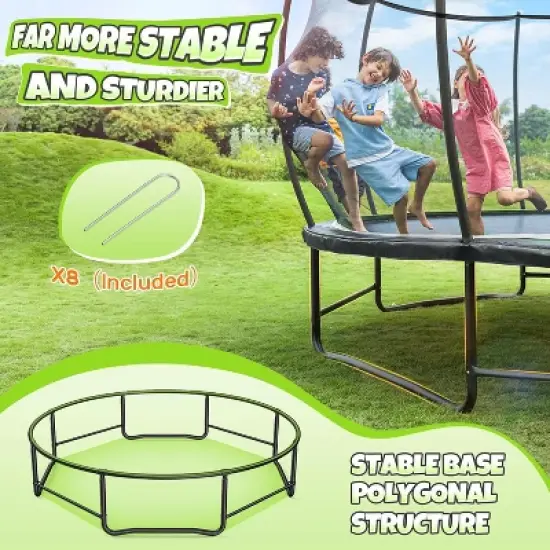 BCAN Recreational Trampoline with Enclosure for Kids Adults, ASTM Approved, Outdoor Trampolines with Ladder for Kids image {2}