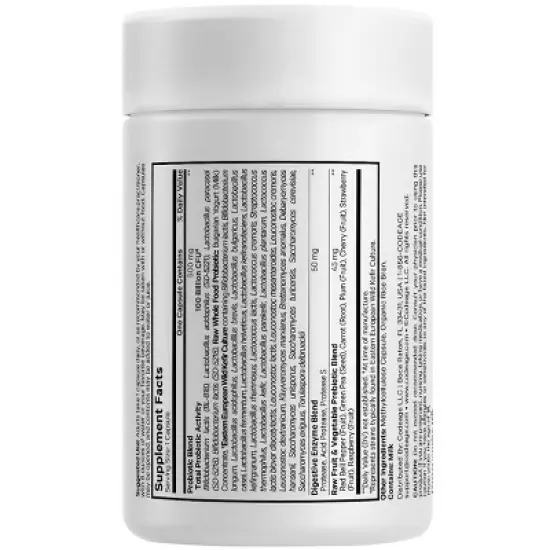 Codeage Raw Probiotic100 Billion CFU, Digestive Enzymes, Raw Fruits & Vegetable Prebiotics Supplement - 30ct image {1}