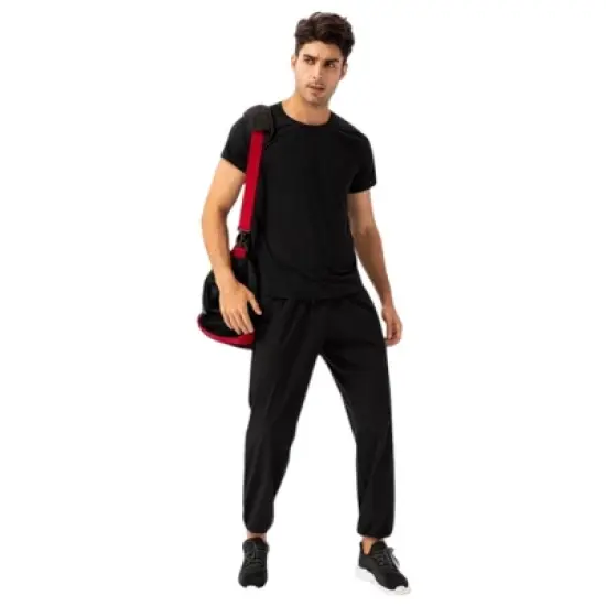 Anna-Kaci Active Men's Athletic Drawstring Pants with Zipper Pockets and Elastic Waistband for Active and Casual Wear image {3}