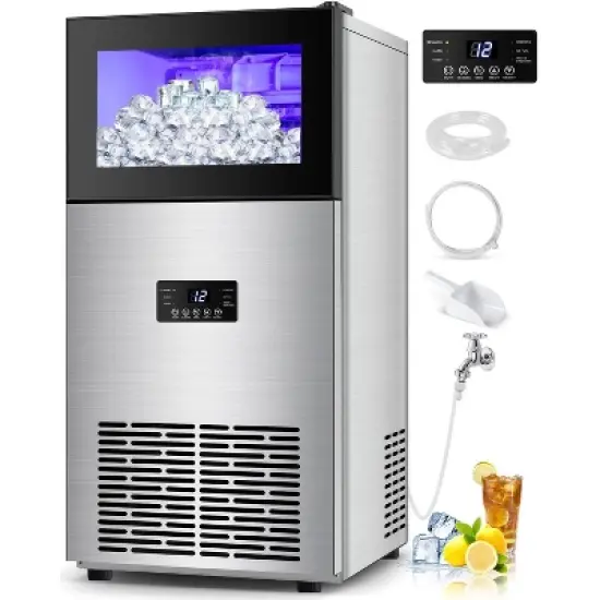 Hooure 15Inch Commercial Ice Maker Machine 160LBS/24H with 35LBS Storage Bin image {10}