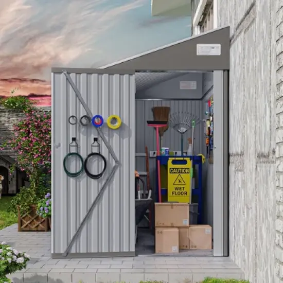 Gulches Optional two-color storage shed, single hinge door, solid structural design, good ventilation, surface with protective film image {1}