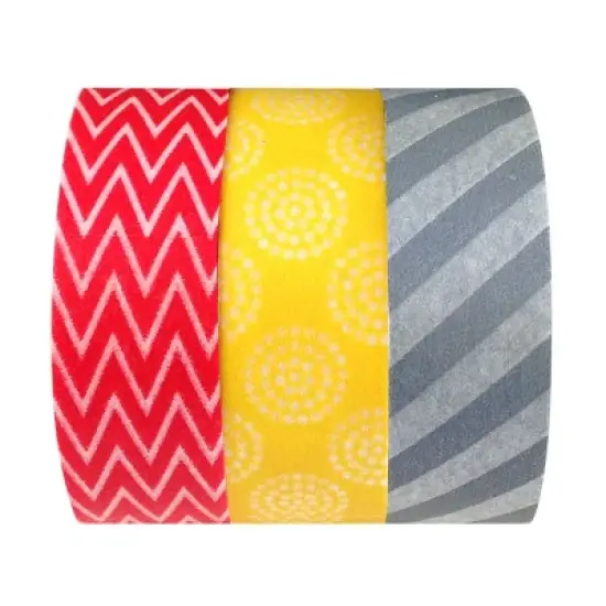 Wrapables Busy Patterns Japanese Washi Masking Tape (Set of 3) image {2}