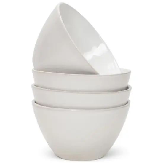 Elanze Designs Slant Side Glossy Ceramic 6.5 inch Contemporary Serving Bowl, White image {5}