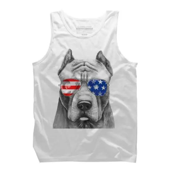 Men's Design By Humans American Pitbull With Sunglasses By Tank Top image {7}