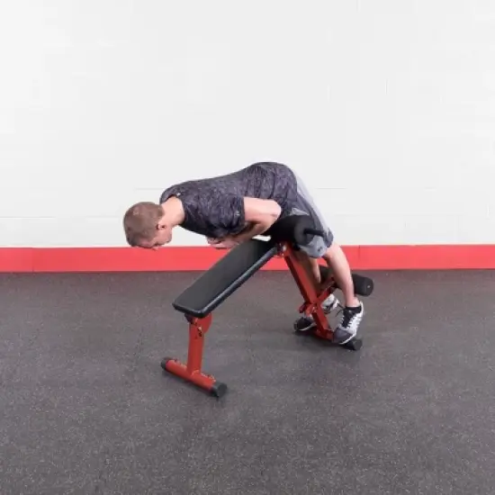 Best Fitness Ab Board Hyper Extension Bench - Black/Maroon image {3}