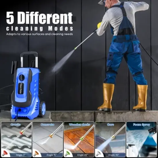 SUGIFT Electric Pressure Washer, 3300 Max PSI, 2.0 GPM, 1800W High-Performance Cleaner with 4 Quick-Connect Nozzles & Foam Cannon image {3}