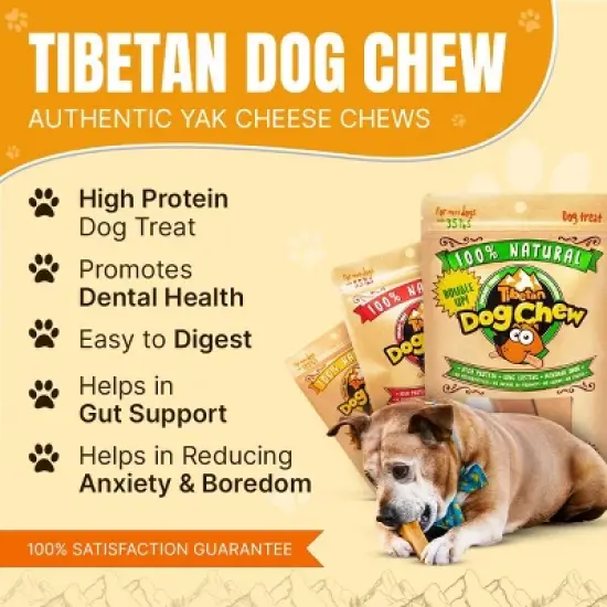 Jumbo Yak Chews for Dogs Up to 100 lbs &ndash; Natural & Long Lasting Treats image {3}