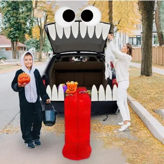 4E's Novelty Trunk or Treat Car Decorations Kit - Reusable Trunk or Treat Teeth with Huge Monster Tongue for Halloween Decorations Outdoor Use image {5}