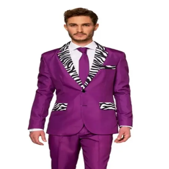 Suitmeister Men's Party Suit - Zebra Purple - Purple - Size: S image {2}