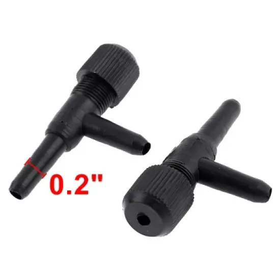 Unique Bargains Fish Tank Aquarium Plastic 2 Way Air Pump Control Valves Splitter Black 5 Pcs image {1}