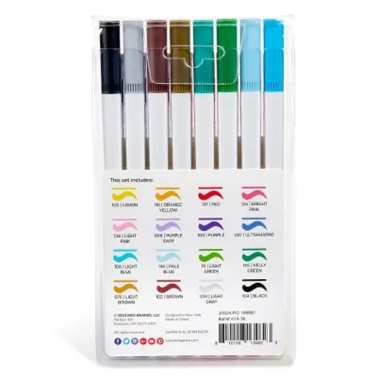 KINGART Twin-Tip Brush & Fine Pens 16 Colors image {2}