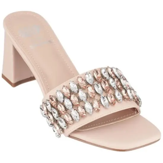 GC Shoes Drais Rhinestone Block Heel Sandals image {6}
