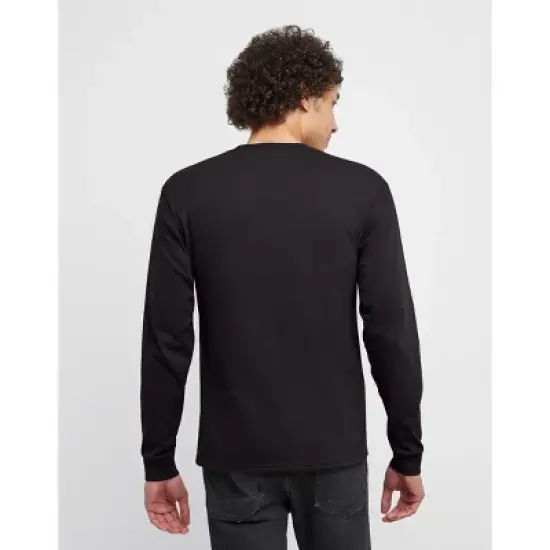 Hanes Essentials Men's Cotton Long Sleeve T-Shirt, 2-Pack image {2}