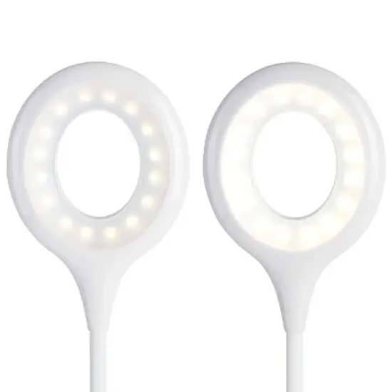 Insten LED Desk Lamp, Bright Table Lamp, Clip-On, Rechargeable, Flex Neck, Touch Control, 3 Brightness Levels, 240 Lumens, White image {4}