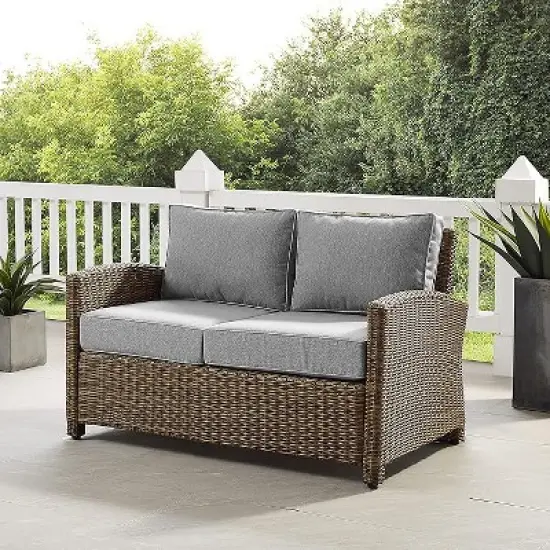 HomeStock Bradenton Outdoor Wicker Loveseat image {6}