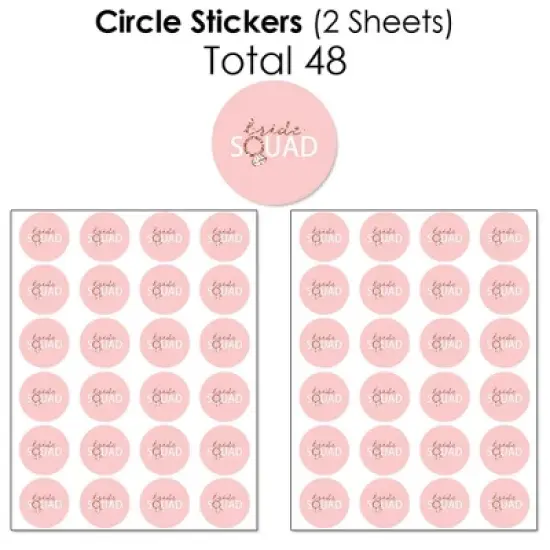 Big Dot of Happiness Bride Squad - Rose Gold Bridal Shower or Bachelorette Party Candy Favor Sticker Kit - 304 Pieces image {4}