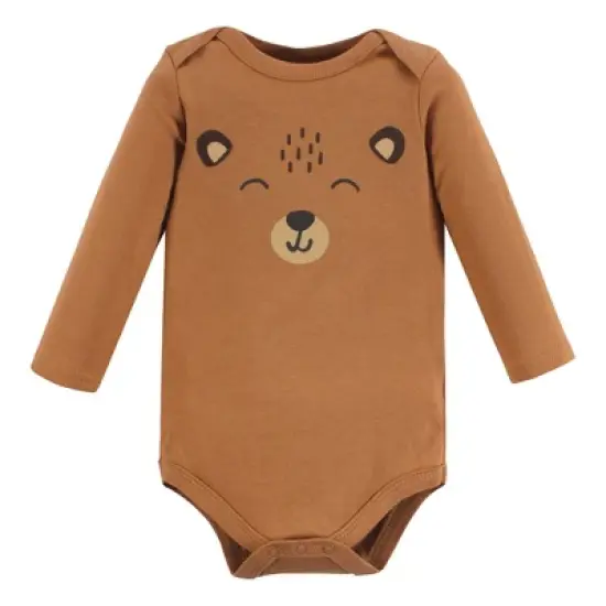 Hudson Baby Unisex Baby Cotton Long-Sleeve Bodysuits, Woodland Animals image {2}