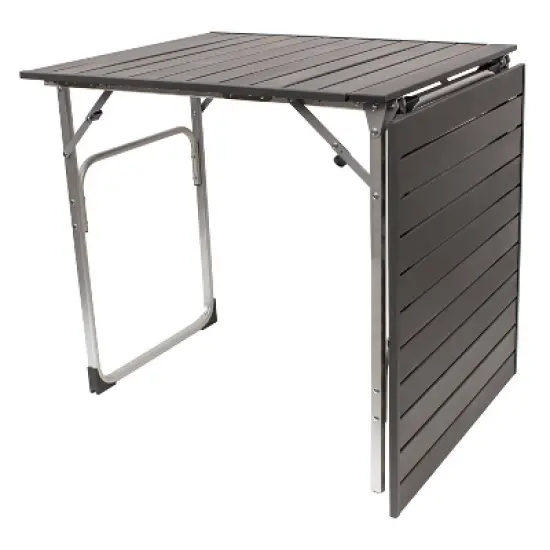 GCI Outdoor Aluminium Rectangle Slim Fold Camping Dining Table - Black Chrome image {1}