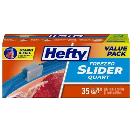 Hefty Quart Freezer Storage Slider Bags - 35ct image {10}