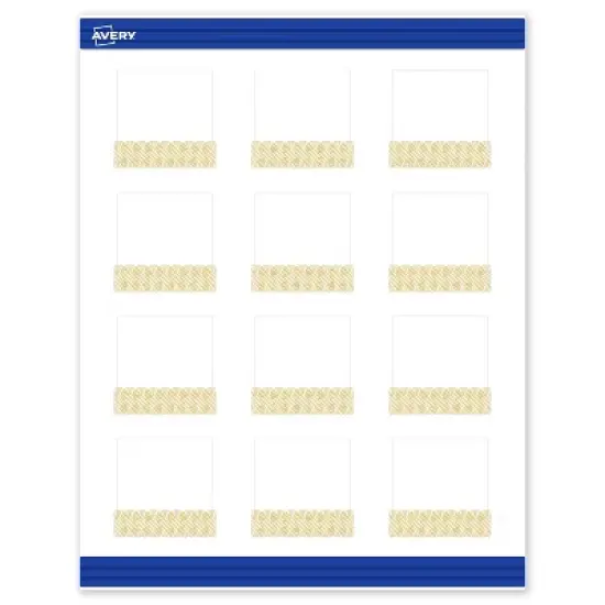 Avery Square Business Cards, Gold Lace Trim Pattern, 2" x 2" image {9}