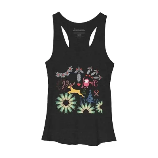 Women's Design By Humans Colorful Christmas Collage  By famenxt Racerback Tank Top image {3}