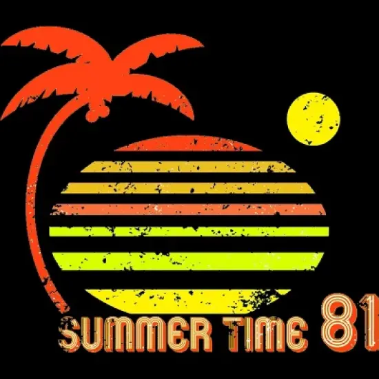 Men's Design By Humans Retro Summer Time Sunset 81 By astrofire Tank Top image {1}