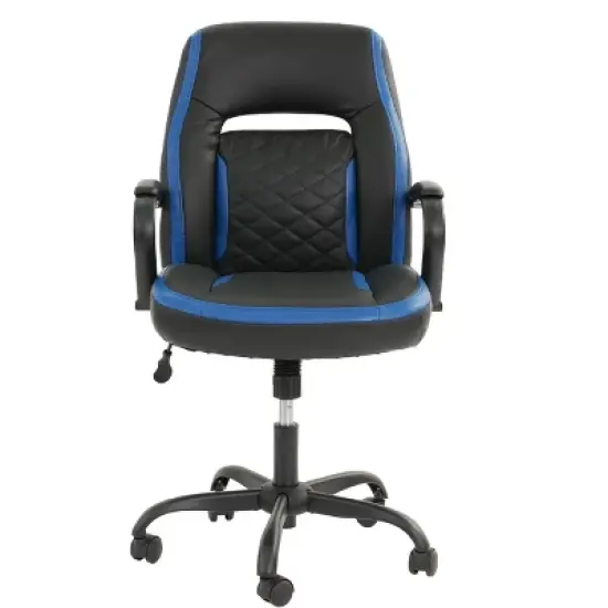 PAGED Office Chair Faux Leather Gaming Chair Modern Desk Chair with Adjustable Height, Back Support for Living Room, Home Office image {1}