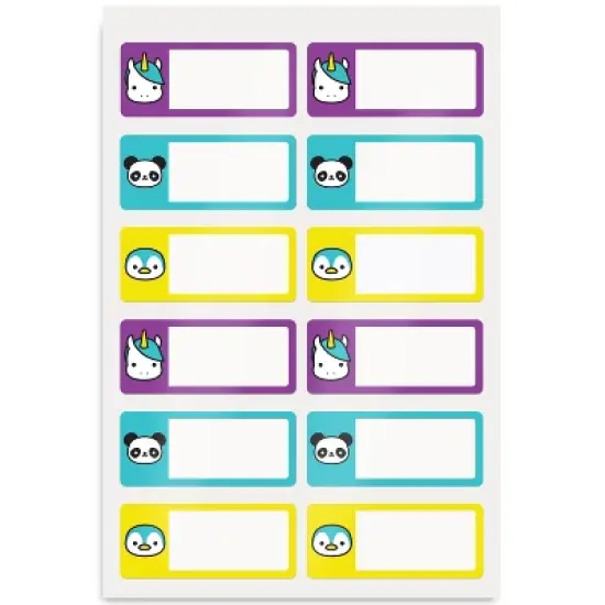 Avery No-Iron Fabric Name Labels, Cute Animals Preprinted Designs, Handwrite-Only, 2-Pack, 48 Preprinted Labels (21958) image {1}