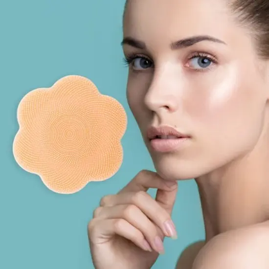 Unique Bargains Silicone Facial Cleansing Brush with Suction Cup 3.54"x3.54"x1.18" 1 Pc image {1}