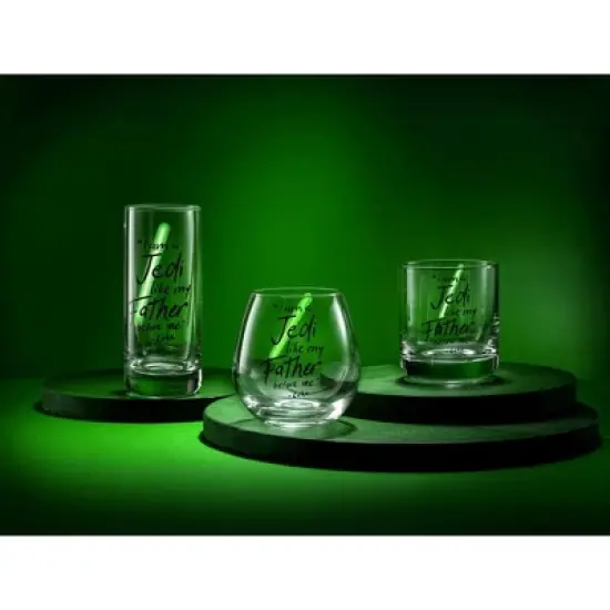 Star Wars New Hope Luke Skywalker Green Lightsaber Tall Drinking Glass - 14.2 oz - Set of 2 image {5}