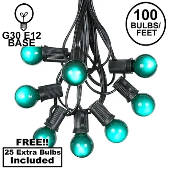 Novelty Lights 100 Feet G30 Globe Outdoor Patio String Lights, Black Wire image {14}