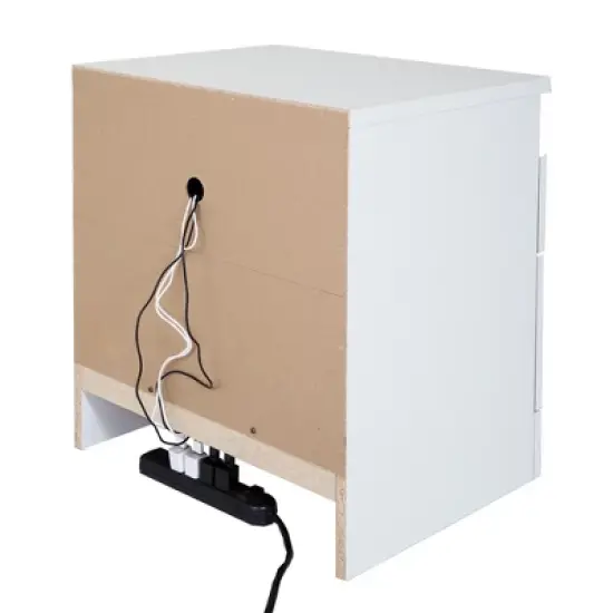 Reevo Nightstand with Drawers And Cord Catcher Pure White - South Shore image {4}
