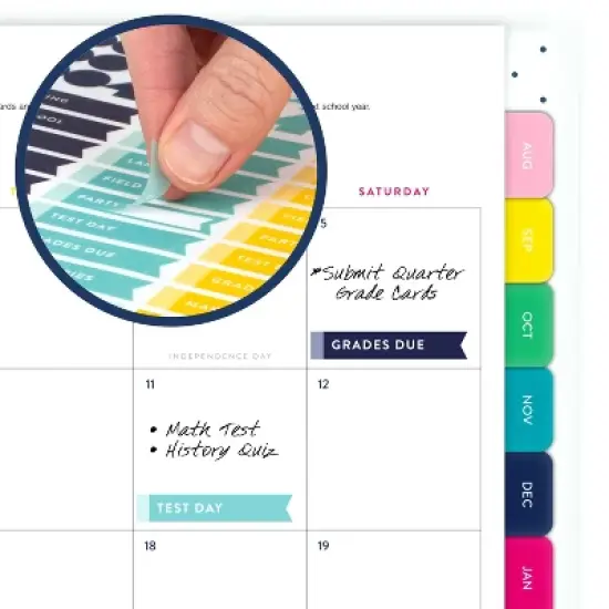 Emily Ley for At-A-Glance 9.25"x11.25" 2025-2026 Weekly/Monthly Happy Stripe Teacher Large Planner, Teacher Supplies image {5}
