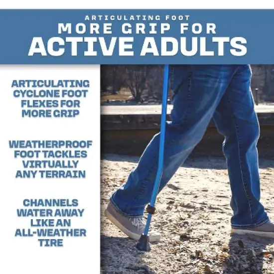 Luupatchy Cyclone Cane - Lightweight All-Terrain Walking Aid for Hiking & Travel, Adjustable, Waterproof, V-Tec Grip for Comfort & Stability image {4}