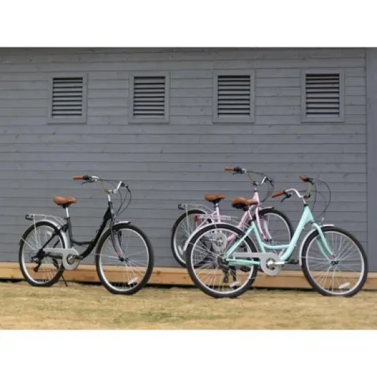 HILAND Flare Retro Cruiser City Bike for Women Men, 26 inch Step-Through Urban Commuter Bicycle image {3}